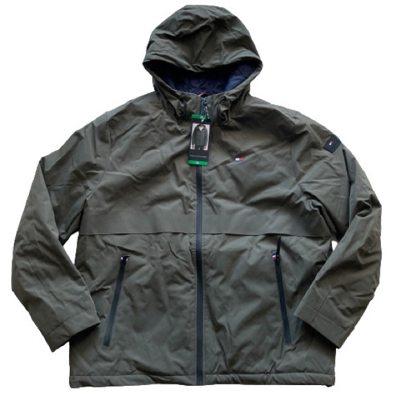 Tommy Hilfiger Mens Performance Hooded Jacket XL Olive NWT - Picture 1 of 15